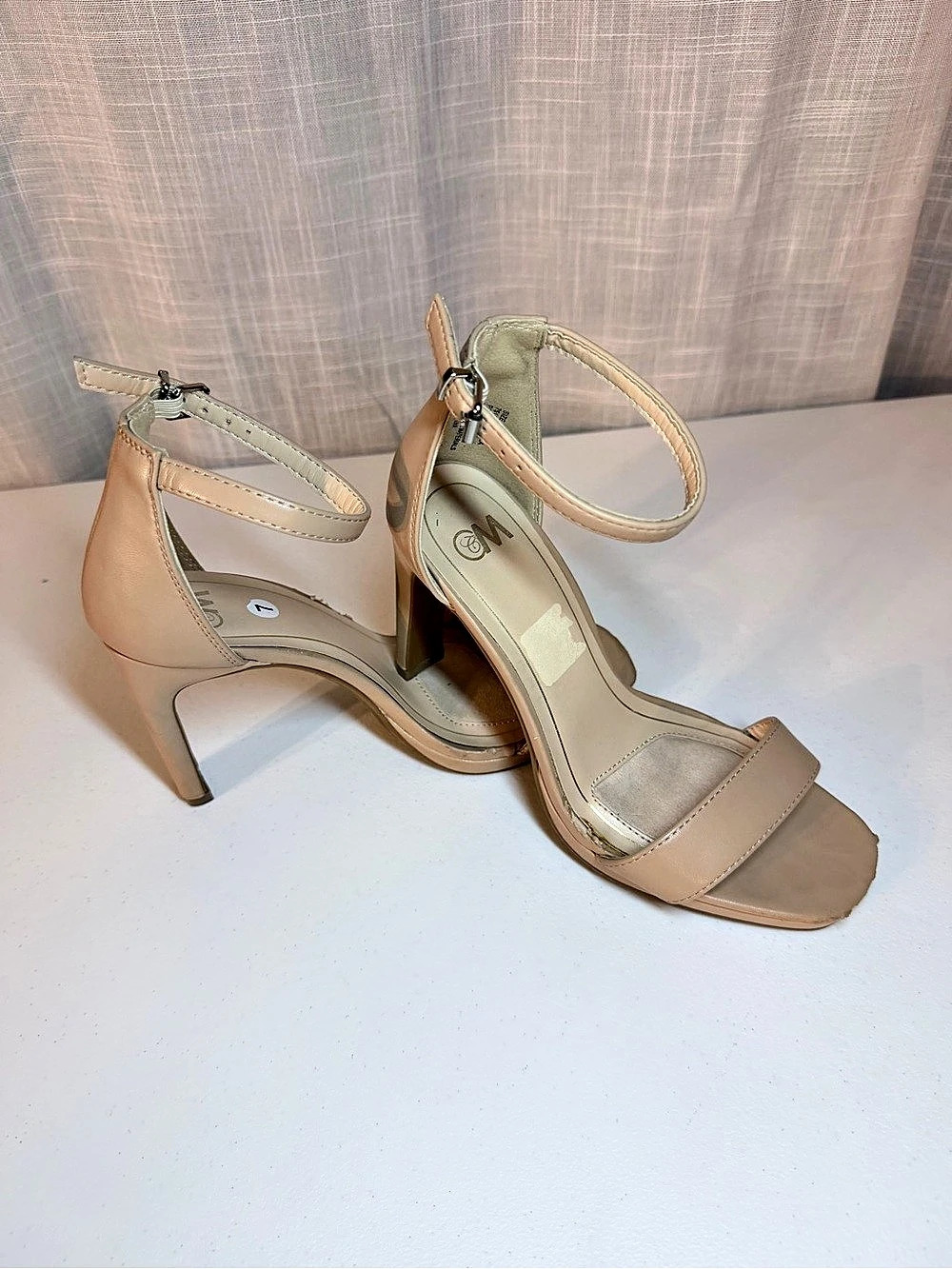 Journee Collection Isabella Heel Ankle Strap Heels in Cream